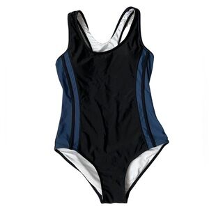 Uhnice black & blue racerback one piece swimsuit size xs